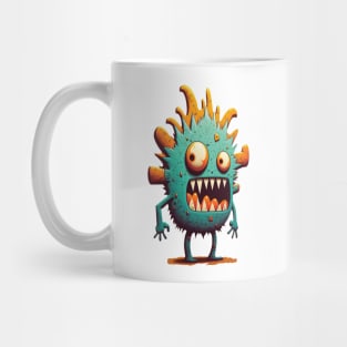 Teal and Orange Cute Monster Mug